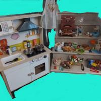 Cucina giocattolo in legno con accessori