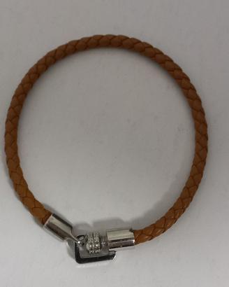 Bracciale Sagapò pelle intrecciata marrone
