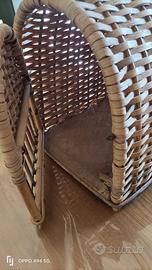 Gabbietta per conigli/ gatti ,in rattan 