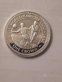 moneta 1 Crown 1986 argento 925 isola di Man 