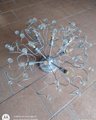 Lampadario plafoniera moderna a rami con cristalli