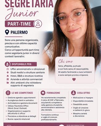 Segretaria Junior – Part-time – Palermo