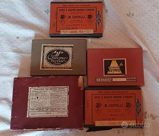 lastre fotografiche in vetro con scatola