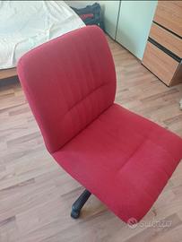 Sedia Da ufficio scrivania, rossa in tessuto
