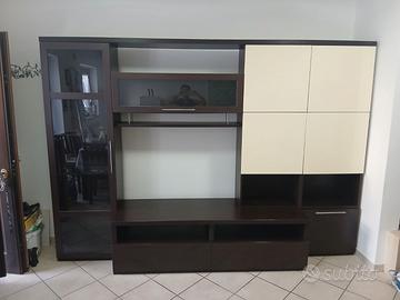 99€! SOGGIORNO CON VETRINA COLORE WENGE