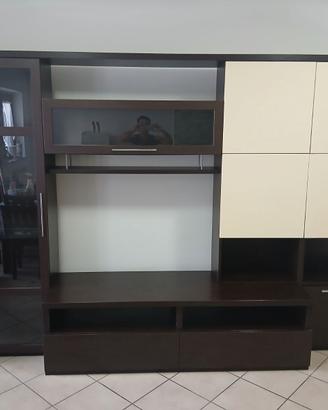 99€! SOGGIORNO CON VETRINA COLORE WENGE