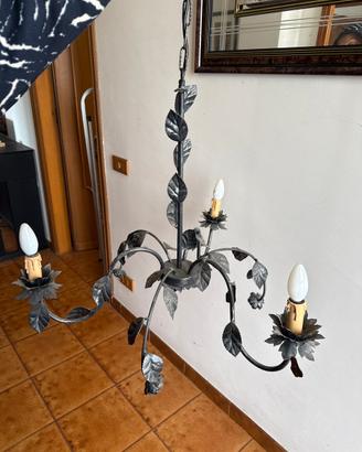 Lampadario ferro battuto