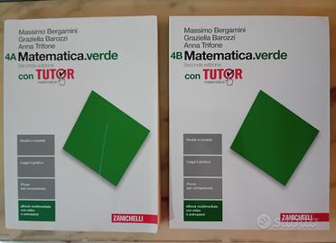 Libri Matematica Verde 4a e 4b Zanichelli C/Nuovi