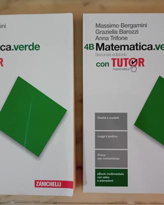 Libri Matematica Verde 4a e 4b Zanichelli C/Nuovi