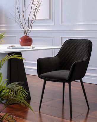 Poltroncina con braccioli in velluto nero