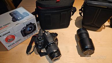Fotocamera Canon 1200D + obiettivo borse accessori