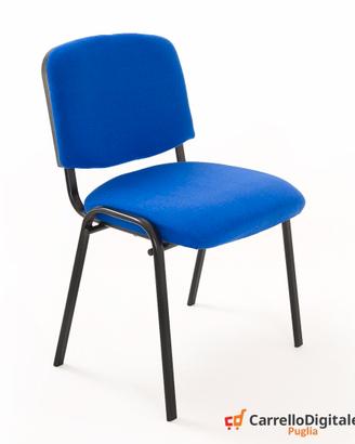 Sedia Imbottita Impilabile in Tessuto BLU