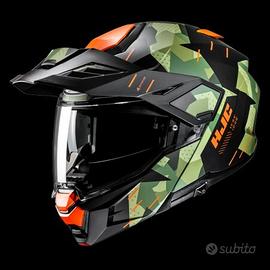 Casco Modulare HJC I80 ROKI verde arancione nero