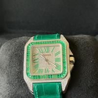 Santos De Cartier 100 XL Diamond verde