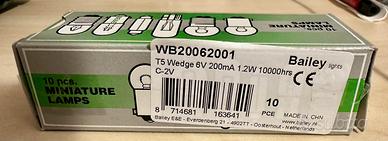 Lampadine T5 wedge 6V 200mA 1.2W