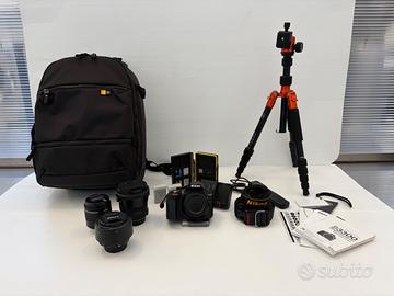 Nikon D3300 + obiettivi + accessori