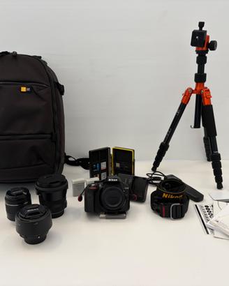 Nikon D3300 + obiettivi + accessori