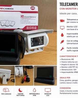 Telecamera Esterna HD con Monitor LCD