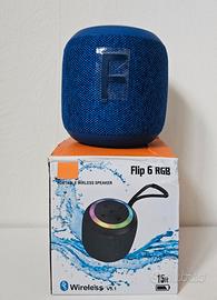 Cassa Speaker Bluetooth Portatile Flip 6 RGB - Blu
