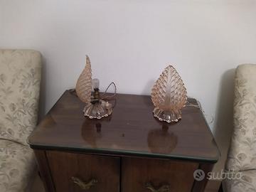 Coppia abatjour in vetro Murano anni 1950