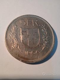 moneta da 5 franchi svizzeri.