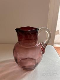 Brocca in Vetro Ametista  Lavorazione Artigianale