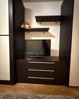 🛋️ MOBILE TV CON CASSETTIERA – Wengé | Design mod