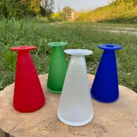 N. 4 vasi conici vetro Murano acidato firmati Zane