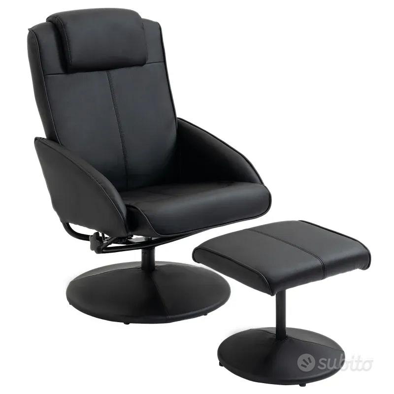 HOMCOM Poltrona Relax Reclinabile con Pouf Poggiapiedi | Italy