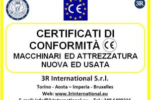 Certificato CE macchinari edili anche ant. 1996