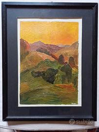 dipinto a olio su carta