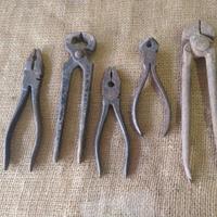 pinze vintage, gruppo 5 pezzi 