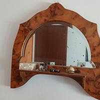 Specchio vintage in legno radica di noce