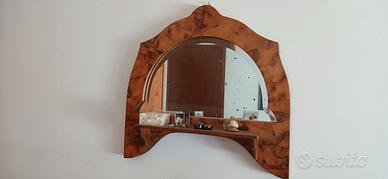 Specchio vintage in legno radica di noce