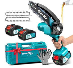 Mini Motosega a Batteria 8000mAh, 900W 6 Pollici