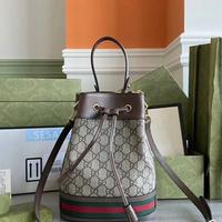 Borsa a secchiello Gucci Ophidia con logo e strisc