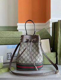 Borsa a secchiello Gucci Ophidia con logo e strisc