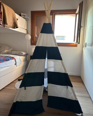 Tenda gioco bambini in cotone e legno