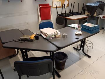 scrivania tecnica segreteria 3 moduli legno metall