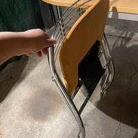 3 sedie in rovere e metallo pieghevoli