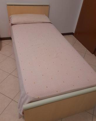 Letto singolo con materasso in lana merinos nuovo