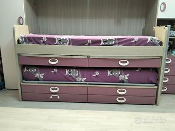 Letto salvaspazio con secondo letto estraibile