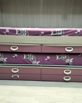 Letto salvaspazio con secondo letto estraibile