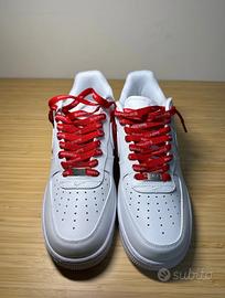 Sneakers basse SupremexNike Air Force 1 bianche/44