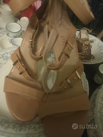 Sandali pelle beige N 37