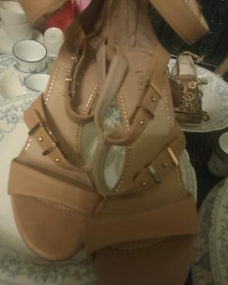Sandali pelle beige N 37