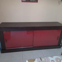 Mobile soggiorno wenge rosso in legno di qualità