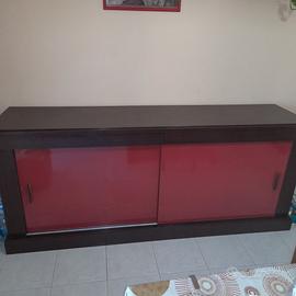 Mobile soggiorno wenge rosso in legno di qualità