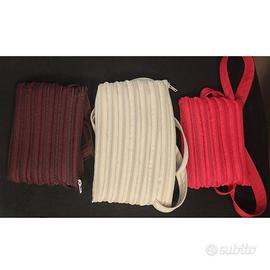 Borse Artigianali in Zip – Viola, Bianco, Rosso –