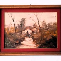 Paesaggio dipinto a mano olio su tela firmato (LIP